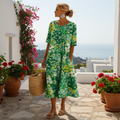 Abito midi floreale leggero e fluido